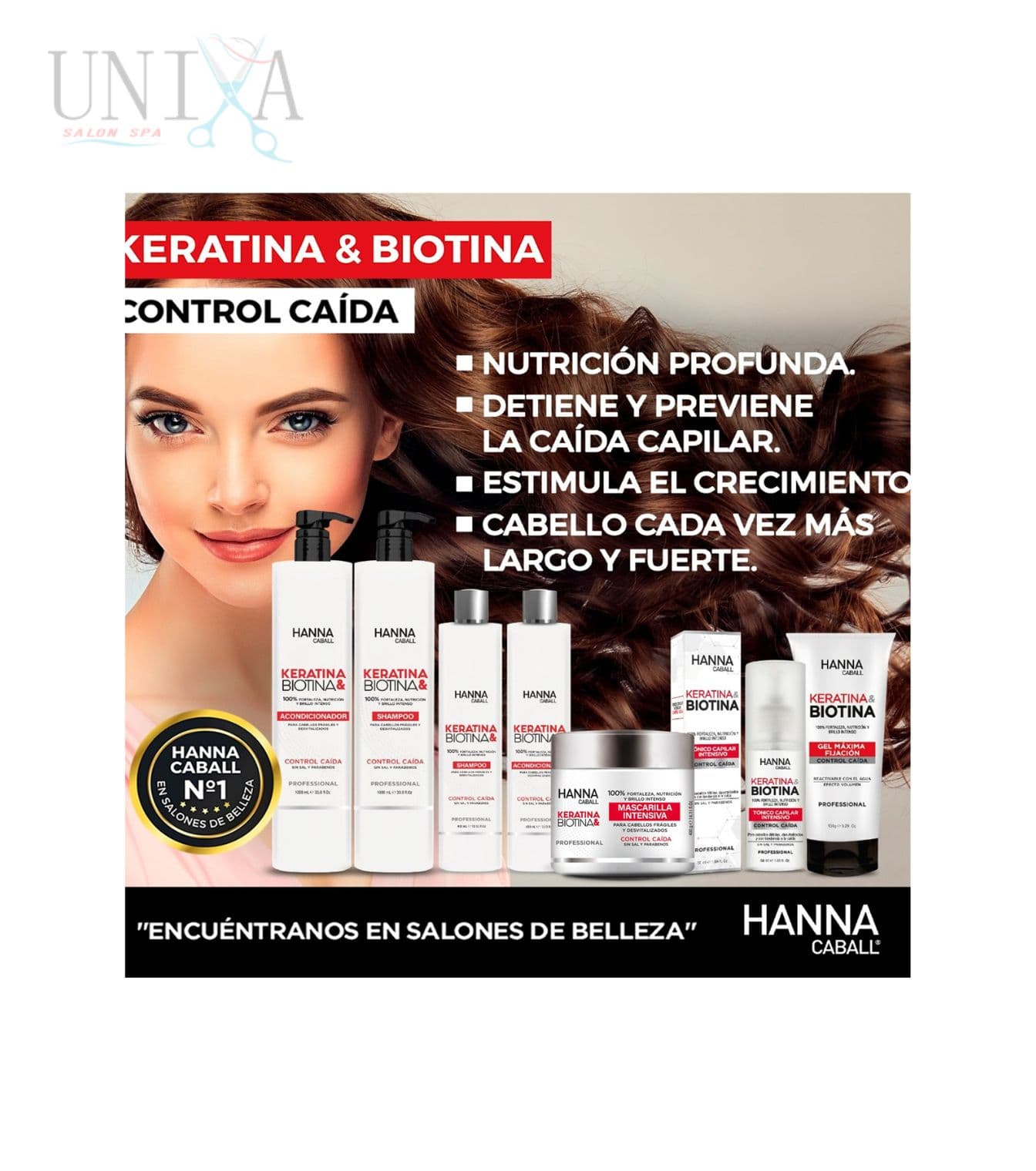 Shampoo y Acondicionador Keratina Biotina x 1L Hanna Caball - Imagen 4