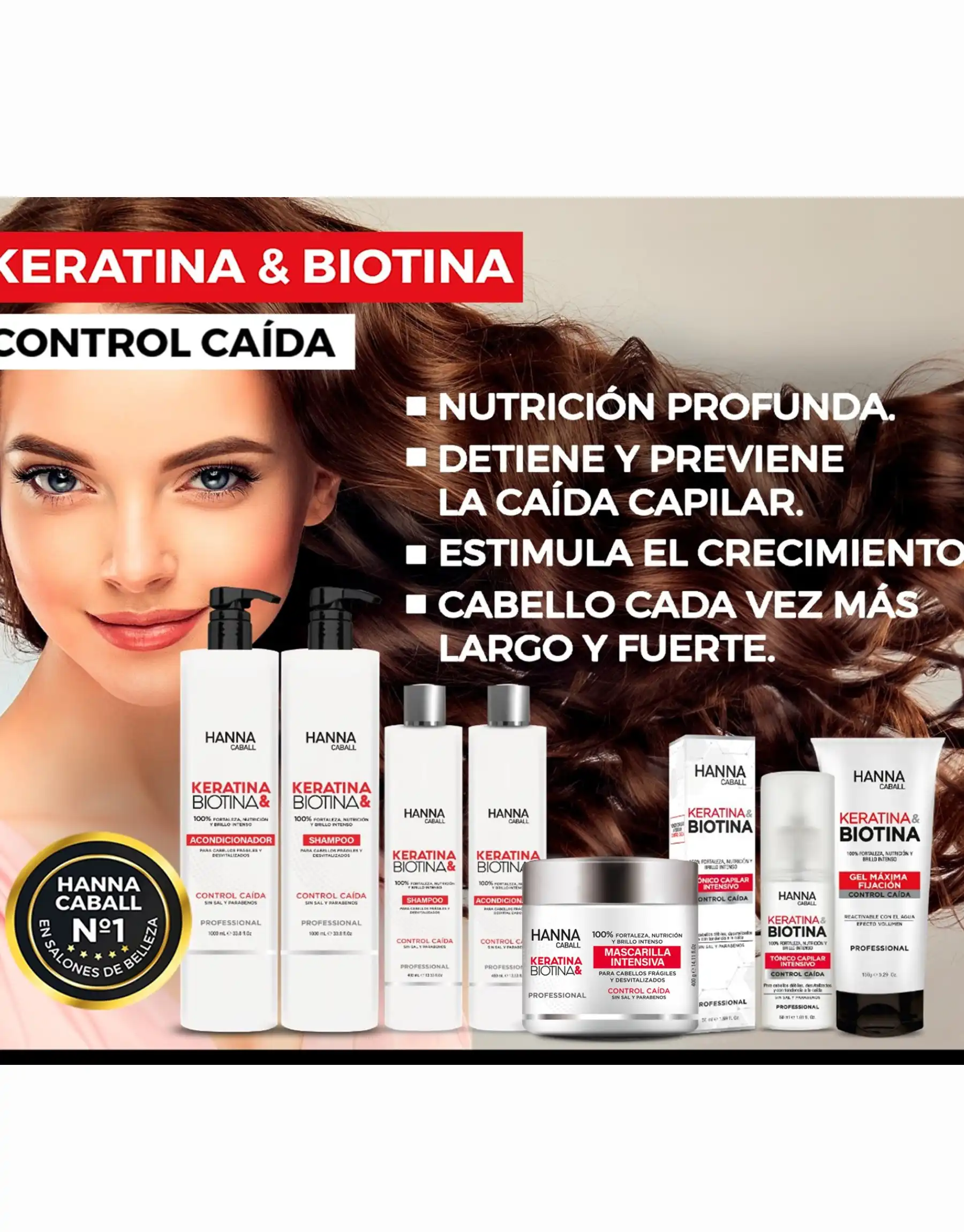 Acondicionador Keratina y Biotina 1000ml Hanna Caball - Imagen 2
