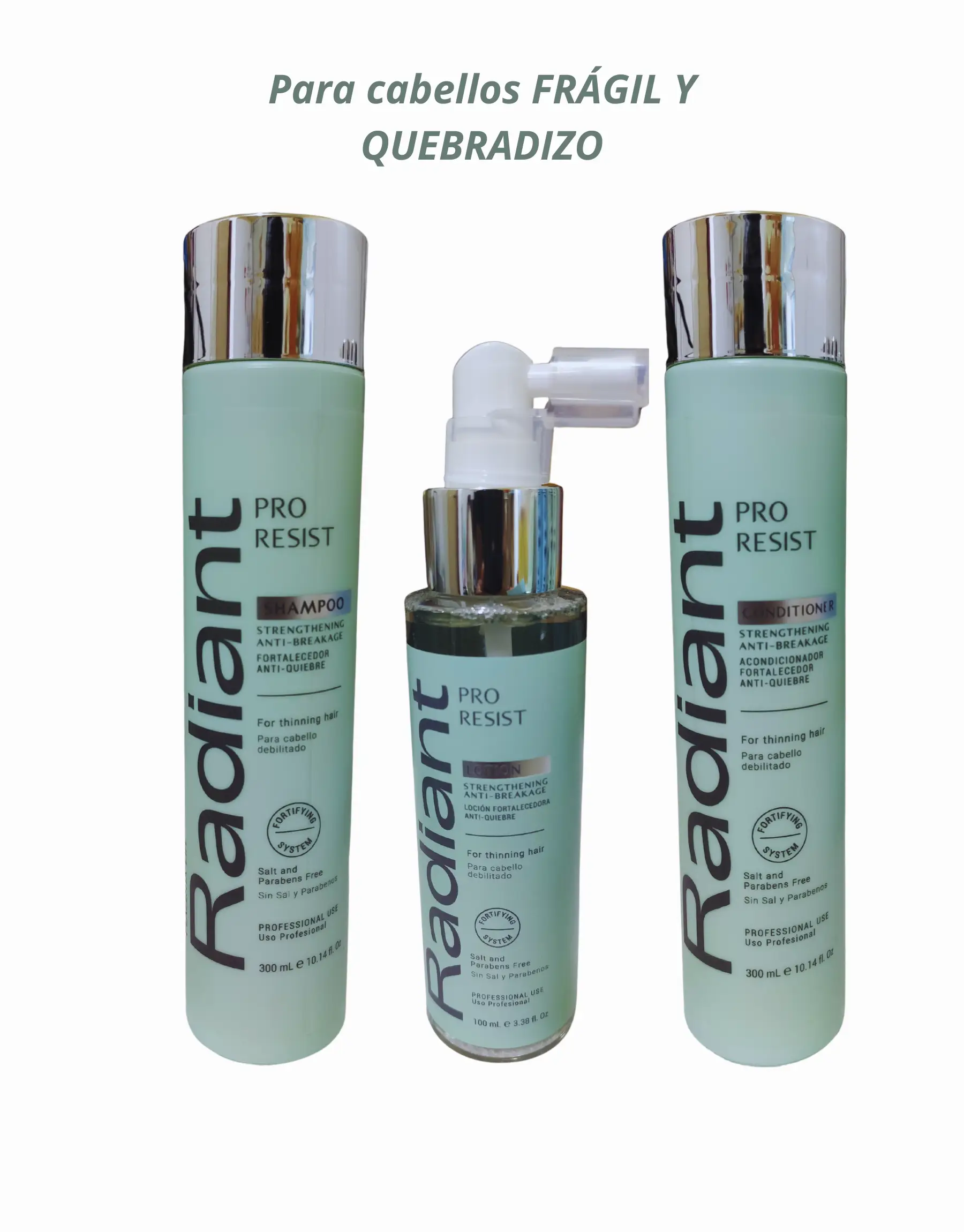 Pack Shampoo + Acondicionador 300ml+ Loción 100g Pro Resist - Radiant