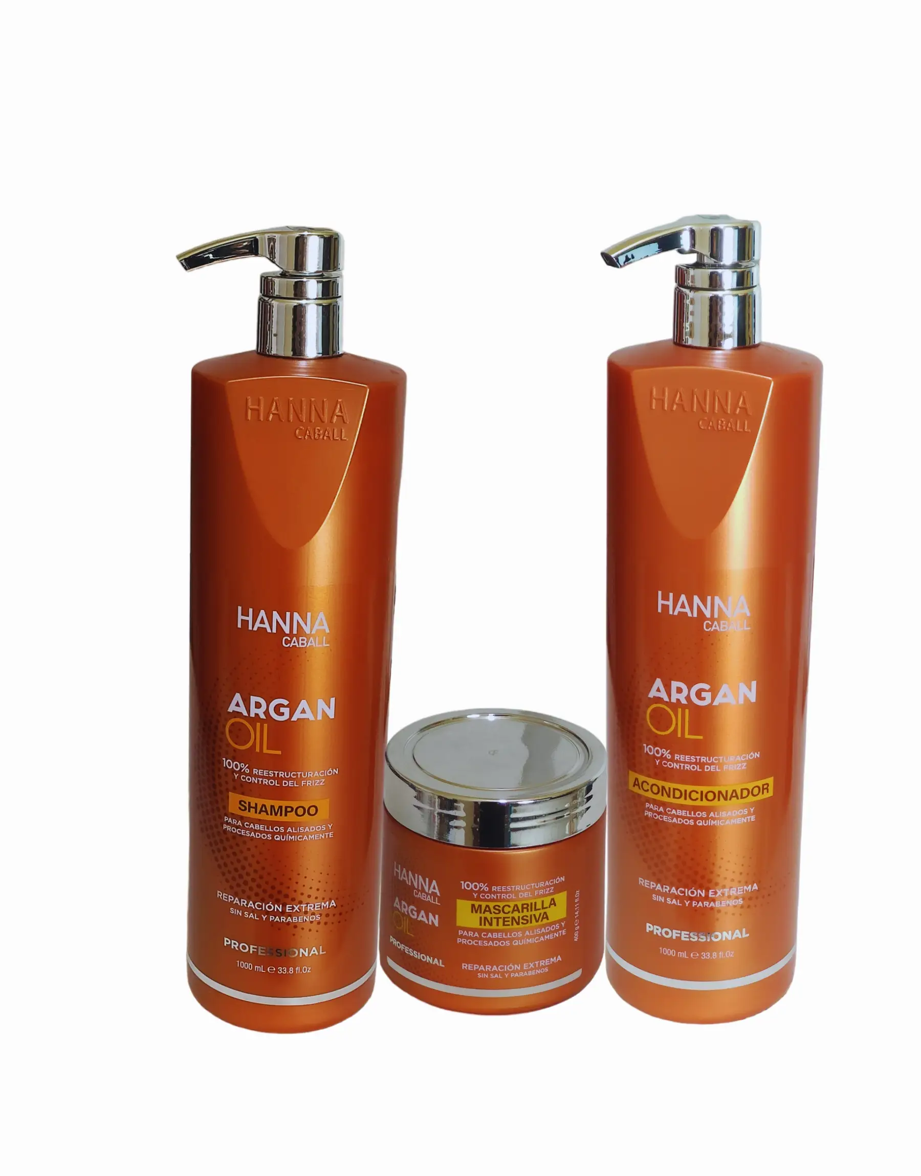 Shampoo Acondicionador Argán Oil 1L + Mascarilla 400g -Hanna Caball