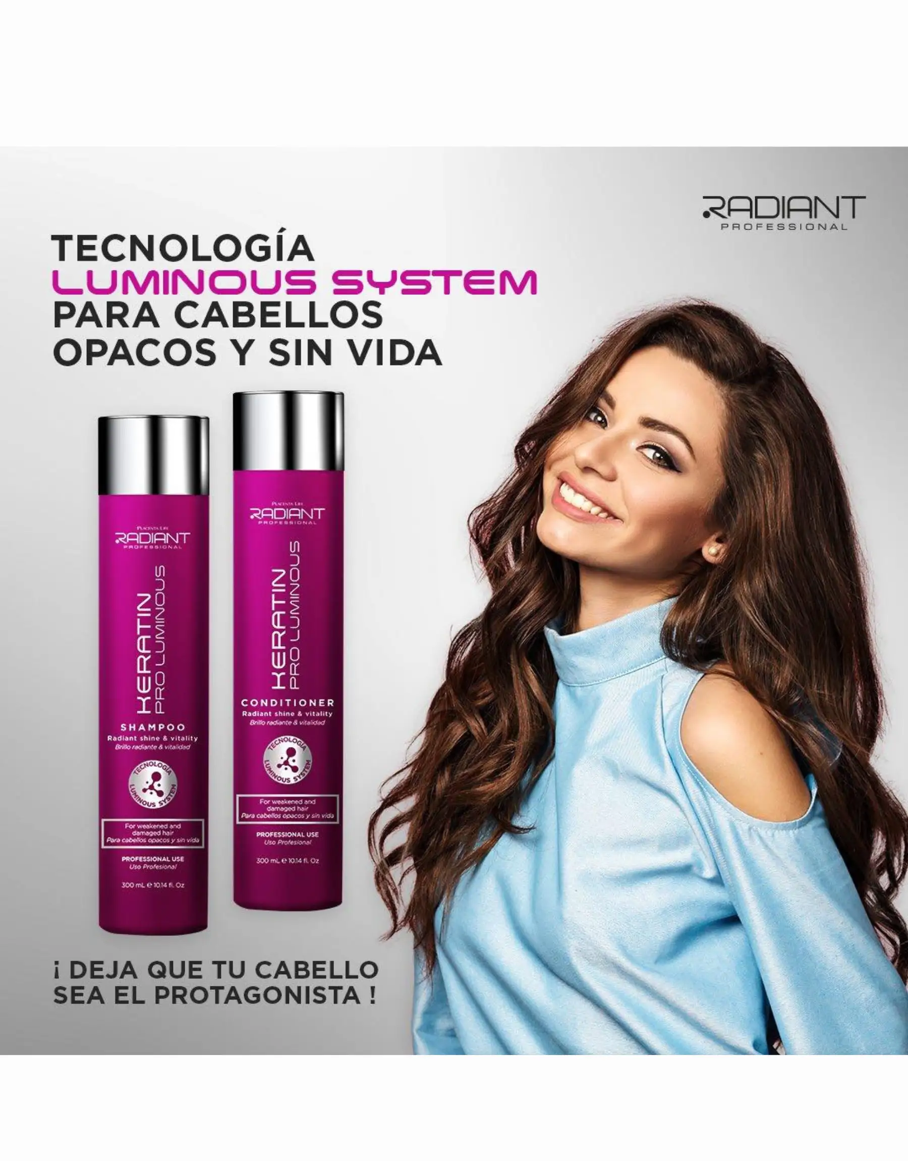 Shampoo y Acondicionador Keratin Pro Luminous 1L Radiant - Imagen 2