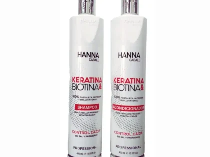 Kit Shampoo y Acondicionador Keratina Biotina x 400ml Hanna Caball