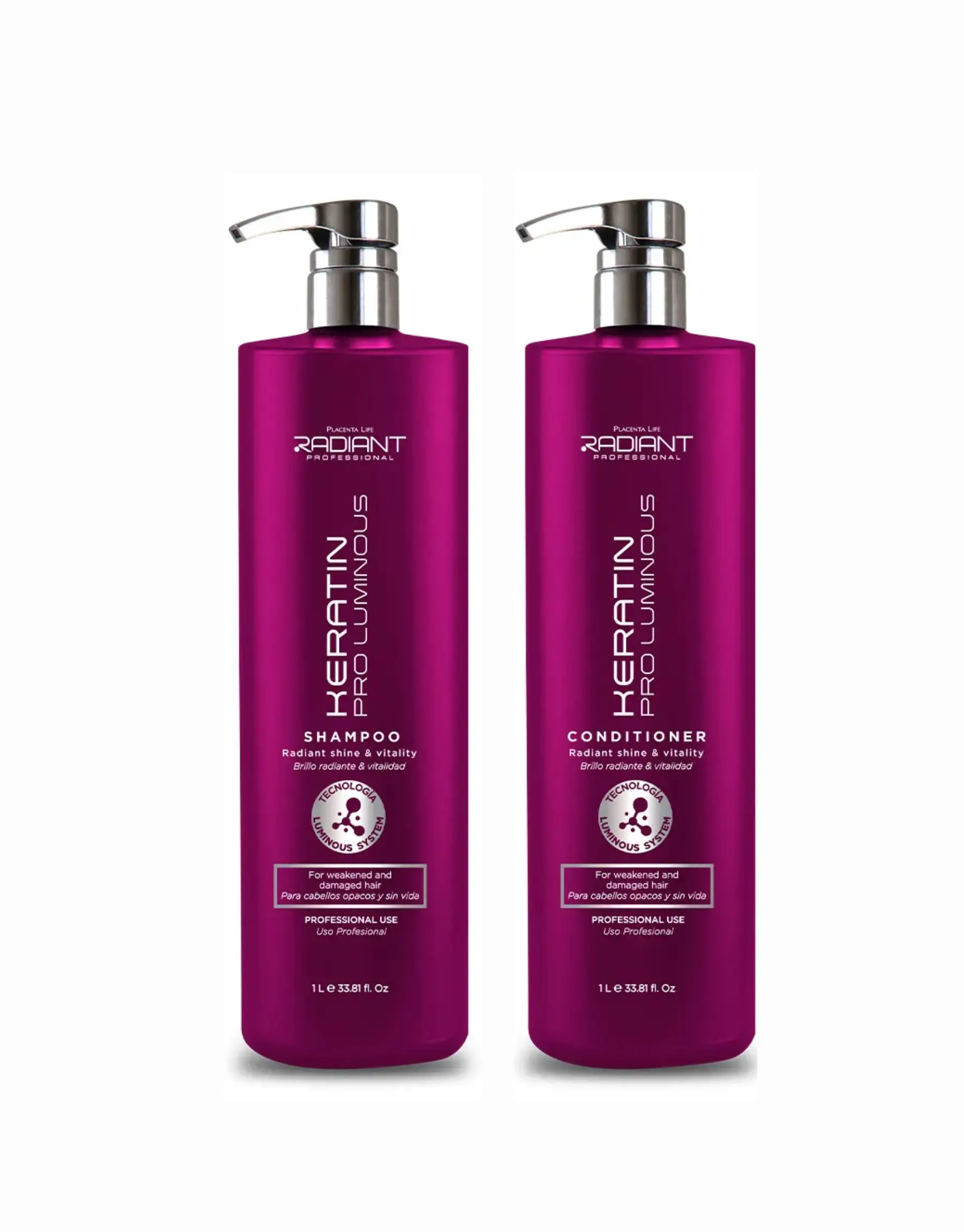 Shampoo y Acondicionador Keratin Pro Luminous 1L Radiant